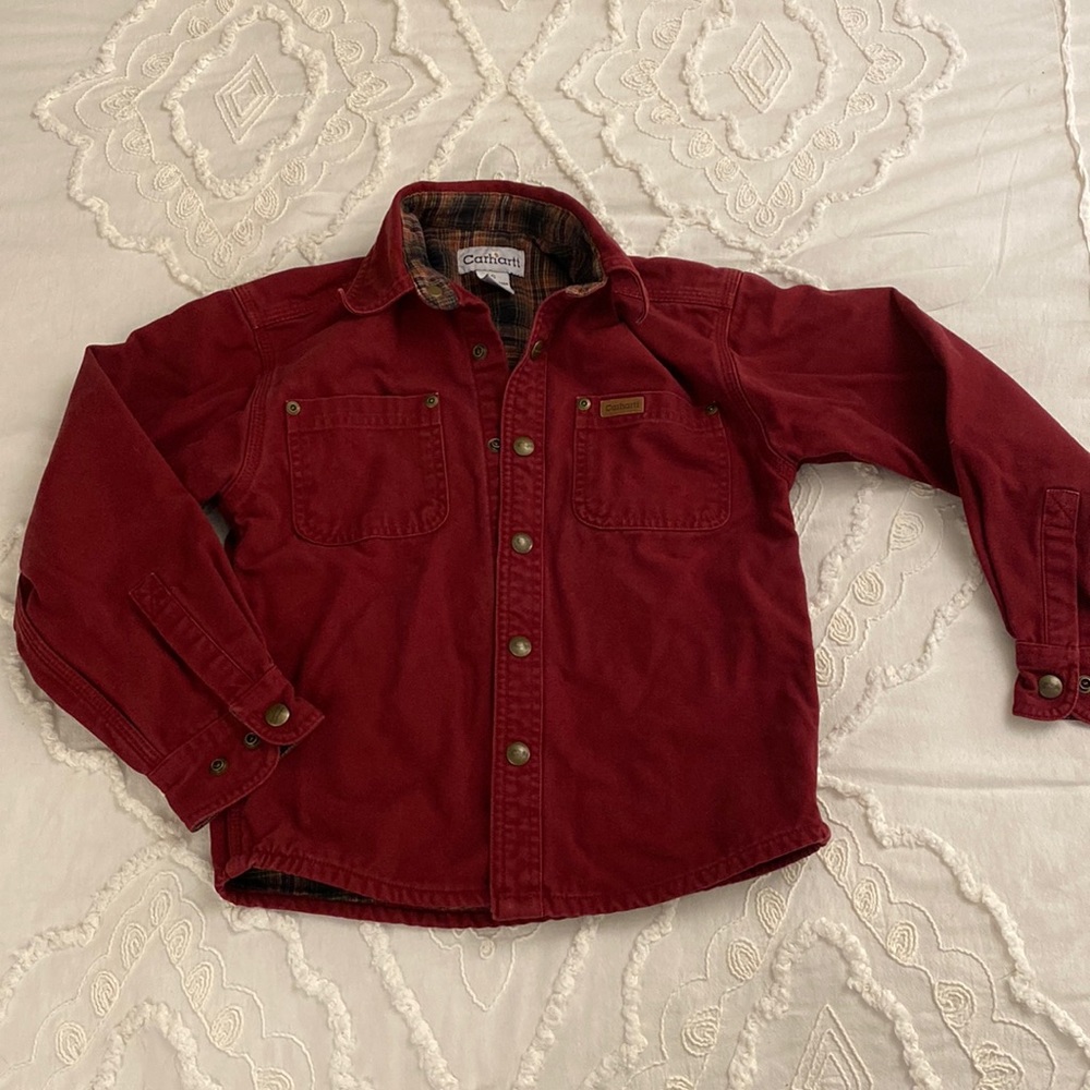 Boys Small Carhartt Flannel Lined Shirt
